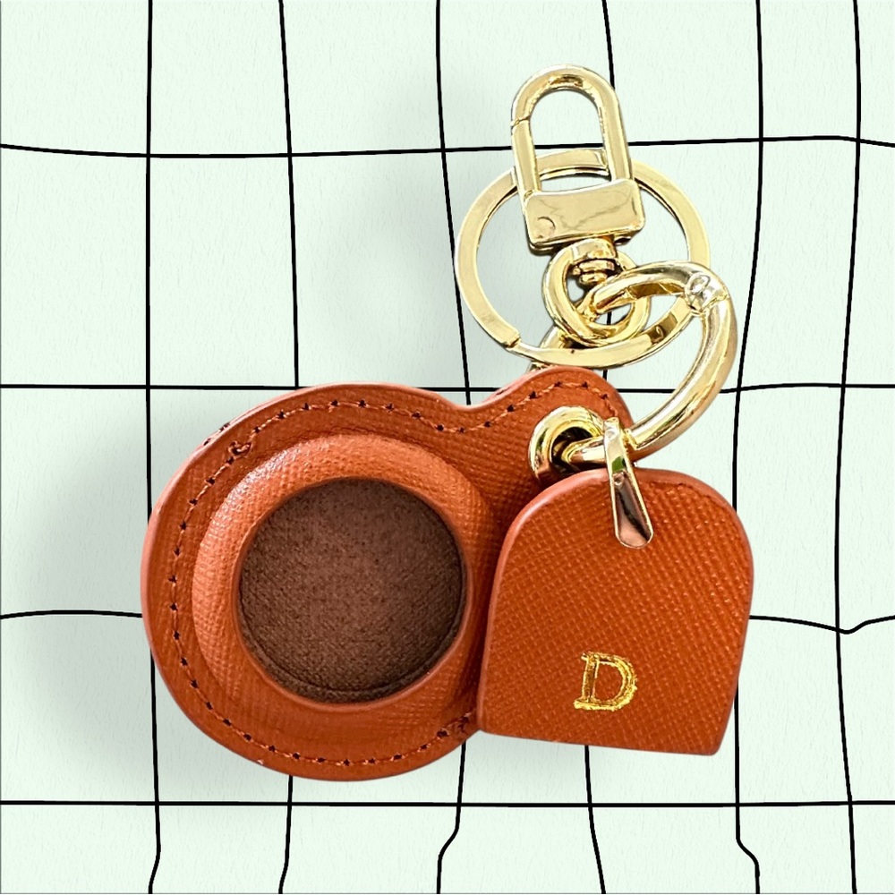 Monogram “D” Leather AirTag Keychain